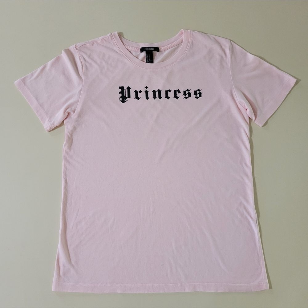 Forever 21 Women's Pink Graphic Princess Crewneck Short Sleeve T-Shirt - Picture 3 of 13